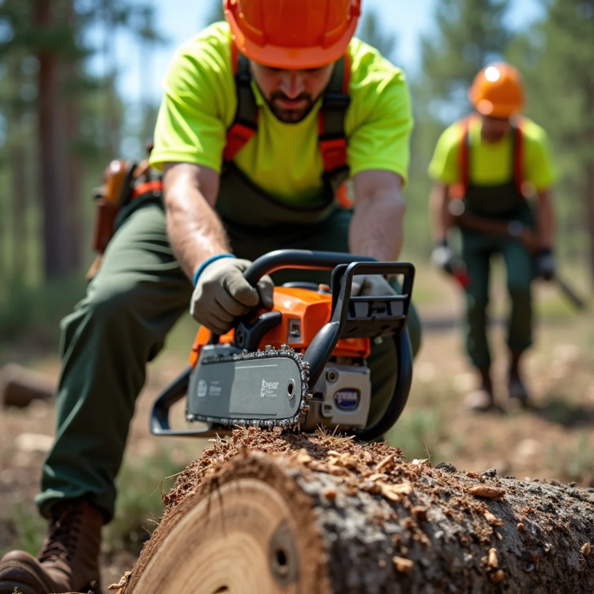 D & B Tree Service crew performing emergency tree service in Howard City, MI