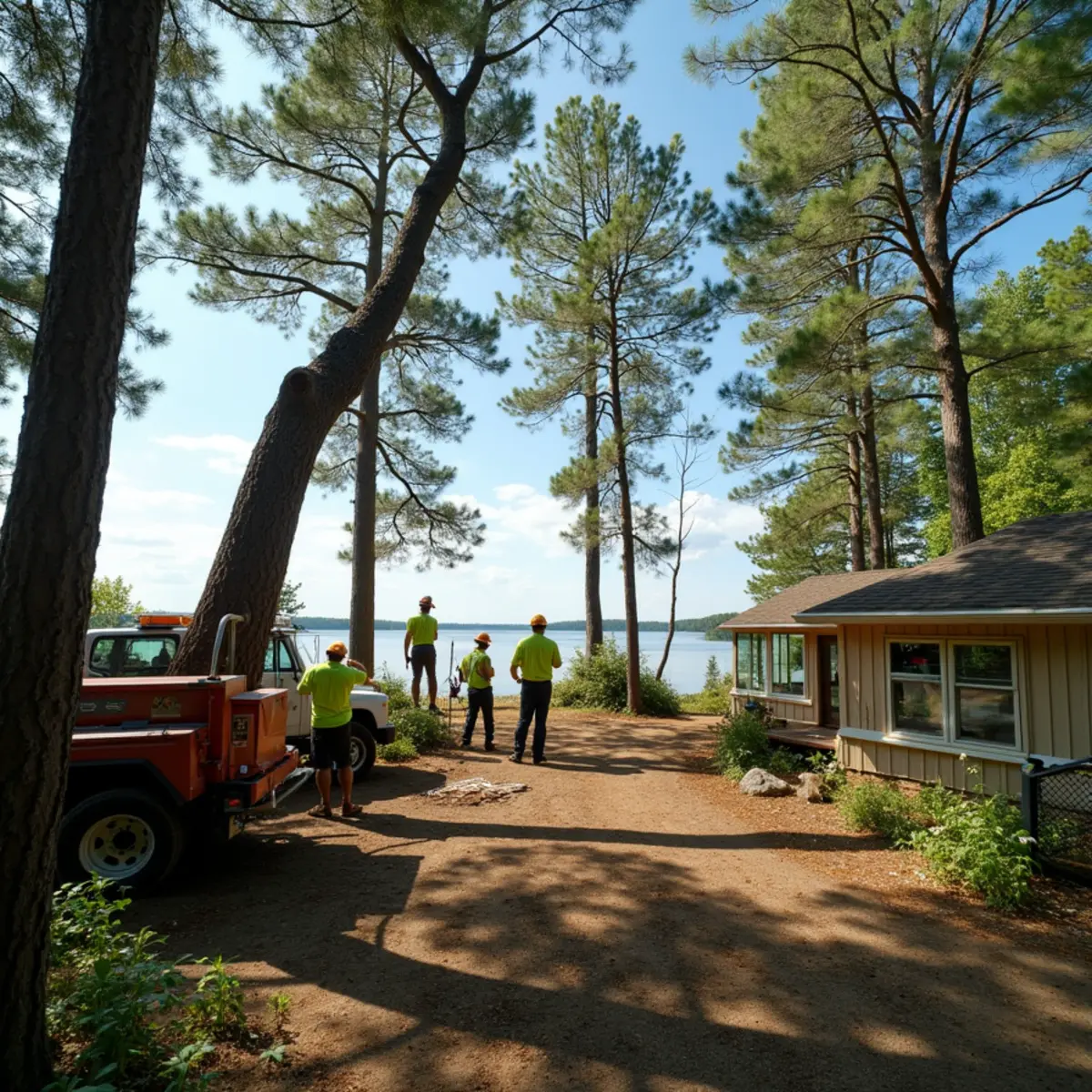 Tree service crew working in Amble, MI
