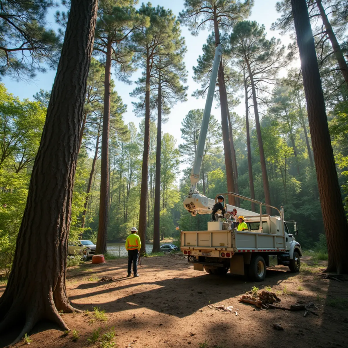 Tree service crew working in Belmont, MI